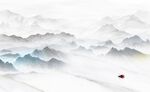简约新中式山水背景墙
