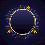 金色植物花边框