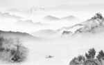 新中式灰色山水 tif分层