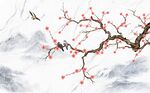 梅花新中式背景墙