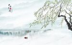 新中式山水背景墙