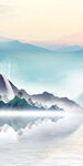 意境玄关画山水 文件分层  
