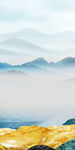 中式玄关画山水 文件分层  