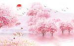 桃花意境背景