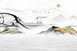 现代简约曲线背景墙