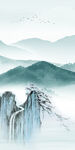 中式玄关画山水 TIF分层图