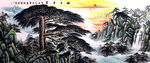 迎客松山水画招财画