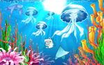 海洋海底世界水族馆电视背景墙