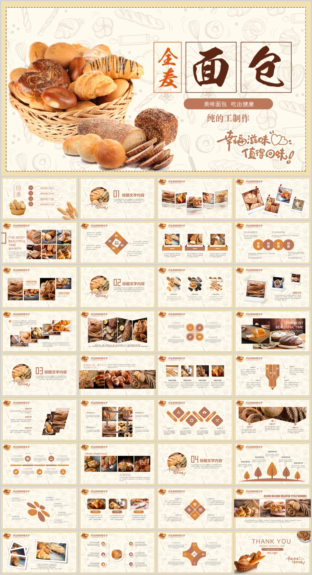 西餐高档餐厅美食面包糕点PPT