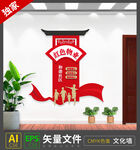 红色物业文化墙