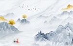 新中式山水背景墙