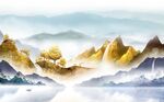 新中式山水背景墙