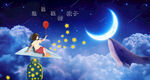 星空鲸鱼插画