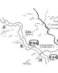 赤水河畔名酒线描手绘分布图