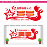 红色物业文化墙