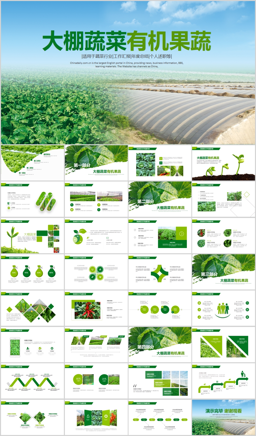 智慧农业大棚蔬菜农副产品PPT