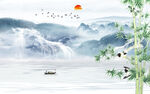 流水新山水客厅画 tif分层