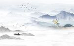 新中式山水背景墙