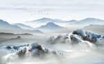 新中式山水背景墙