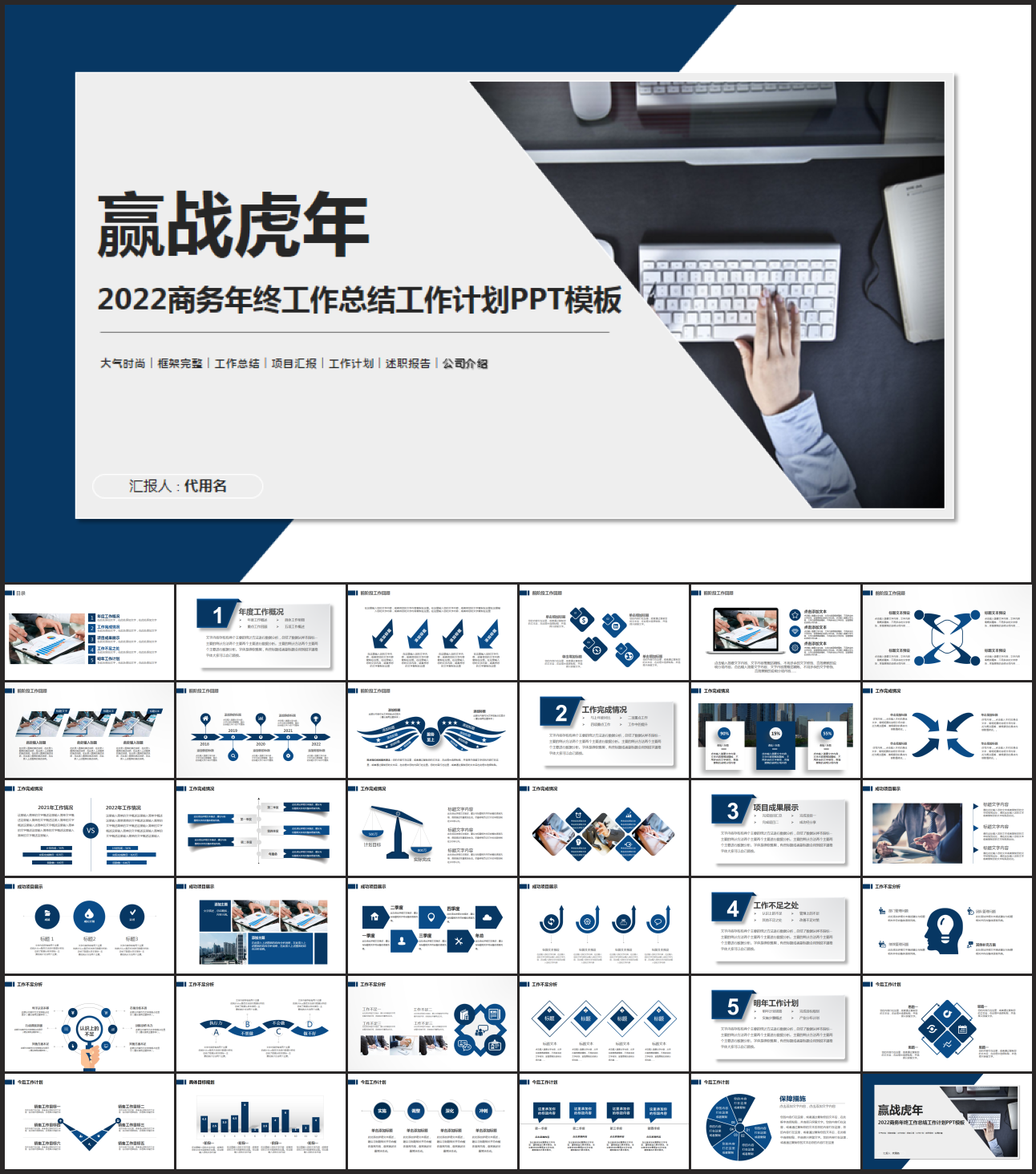 简约商务总结汇报PPT模板