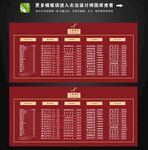 价目表卡片