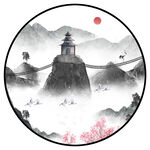 中式水墨意境山水装饰画