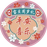 国风宝宝抓周周岁海报垫
