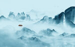水墨 无框画山水 tif分层图
