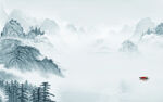 简约山水无框画 tif分层图
