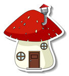 卡通吗蘑菇小屋房子