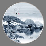 圆形山水画 