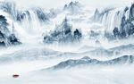 新中式现代新山水画 tif分层