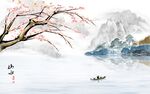 梅花新中式背景墙