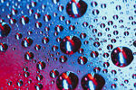 落在窗户玻璃上的雨点水珠