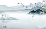 高档 山水背景墙画 TIF分层