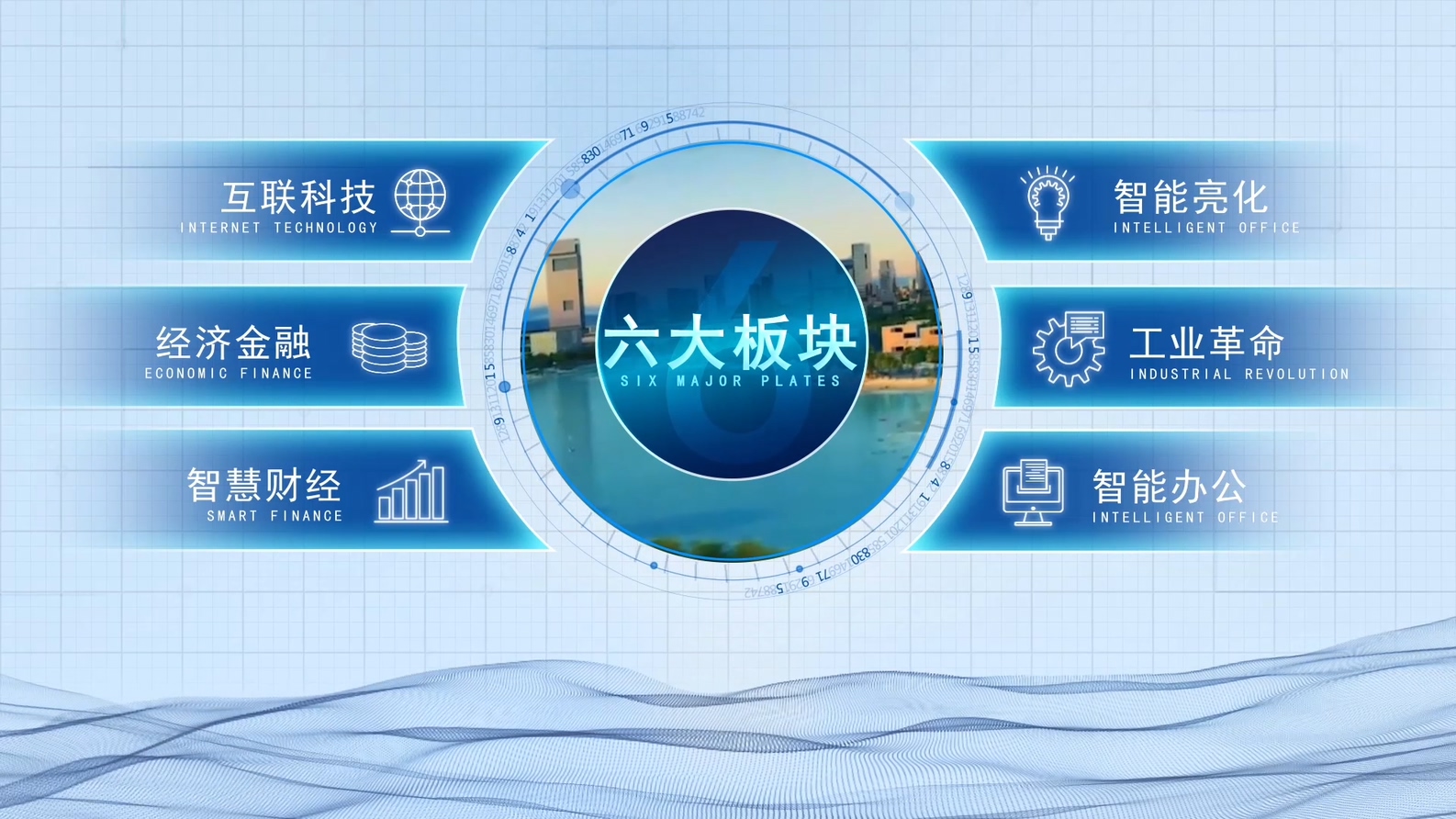 简洁干净分子架构分类AE模板