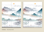 新中式移门山水画