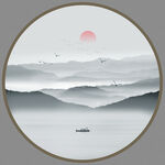 圆形山水画