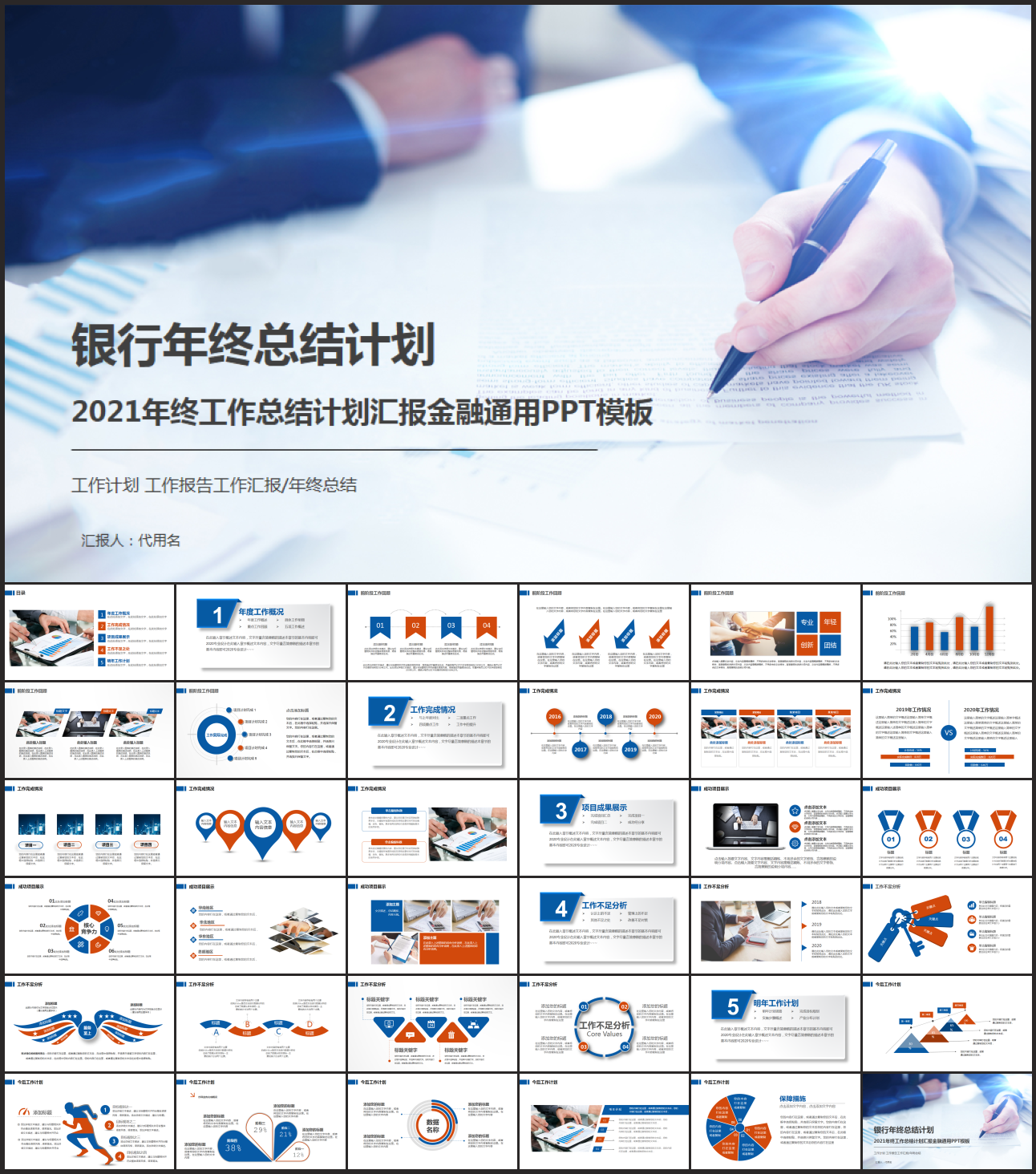 银行年终总结计划PPT