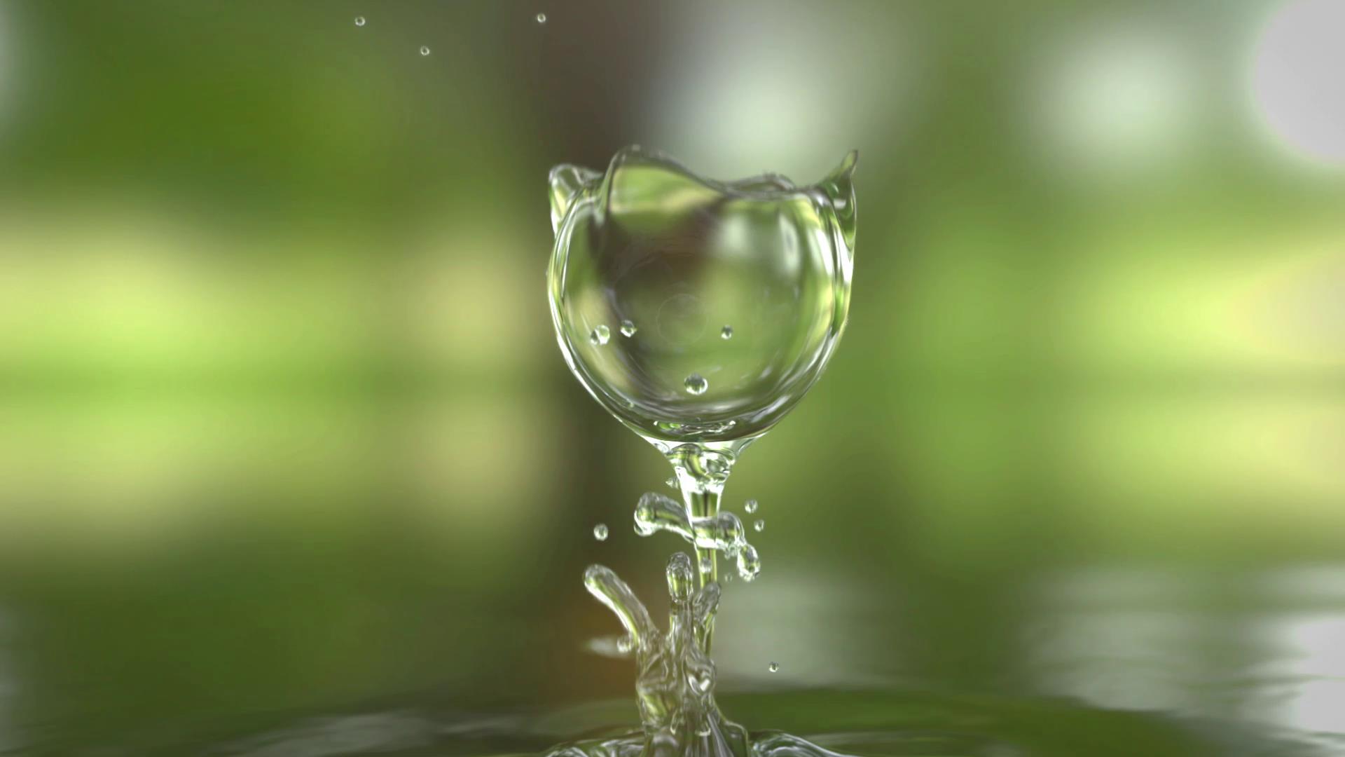 水滴掉落水花演绎LOGO视频