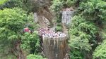 航拍西昌九十九里温泉瀑布