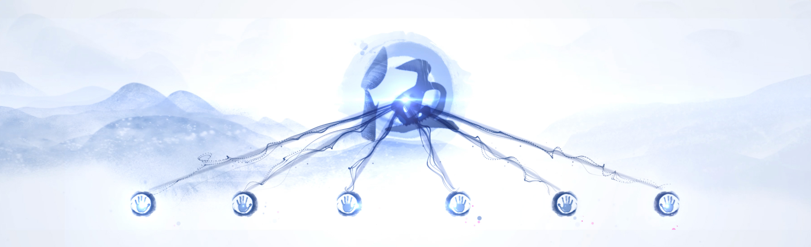 中国风水墨手掌启动仪式倒计时