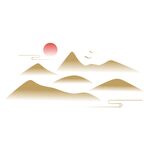 矢量中国风古典意境山纹祥云图案