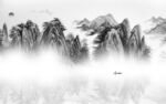 中式风景客厅山水 tif分层