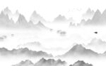水墨最新灰色山水 tif分层