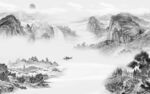 国画 简约灰色山水 TIF分层