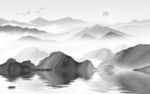 意境 灰色山水图 TIF分层画