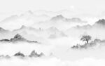中国风新款灰色山水 tif分层