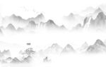 高档 灰色新山水画 tif分层