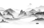 人气 客厅灰色山水 文件分层 